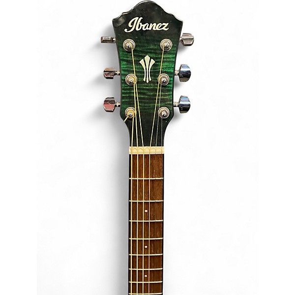 Used Ibanez AEG70 Green Acoustic Electric Guitar