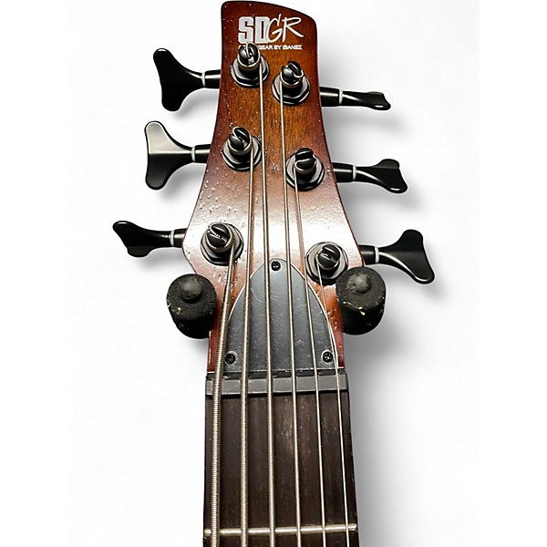 Used Ibanez SR506A 6 String Mahogany Brown Burst Low Gloss Electric Bass Guitar