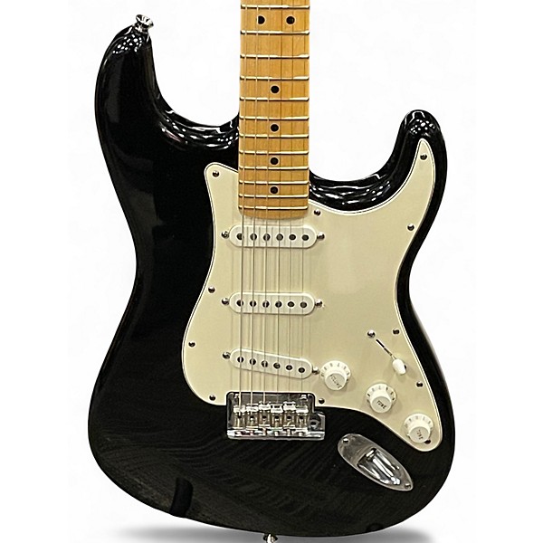 Used 2008 Fender American Standard Stratocaster Black Solid Body Electric Guitar