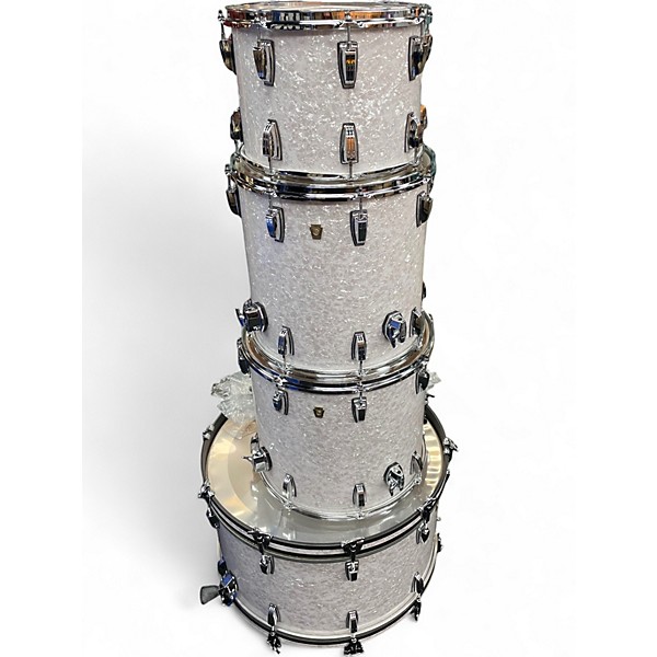 Used Ludwig 4 Piece Classic Maple White Marine Pearl Drum Kit
