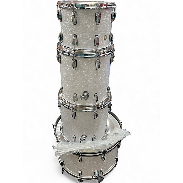 Used Ludwig 4 Piece Classic Maple White Marine Pearl Drum Kit