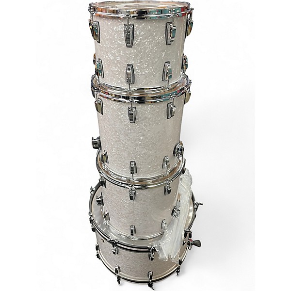 Used Ludwig 4 Piece Classic Maple White Marine Pearl Drum Kit