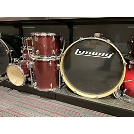Used Ludwig 6 Piece Element Evolution Wine Red Drum Kit