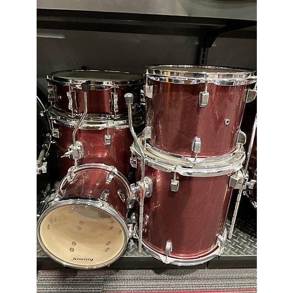 Used Ludwig 6 Piece Element Evolution Wine Red Drum Kit