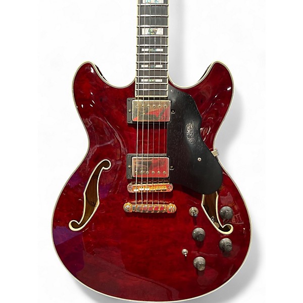 Used Ibanez AS253BM-TCR-12-01 Trans Crimson Red Hollow Body Electric Guitar