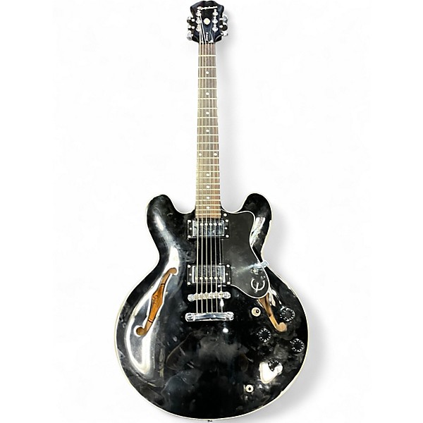 Used 2002 Epiphone ES335 Dot Ebony Hollow Body Electric Guitar