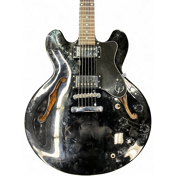 Used 2002 Epiphone ES335 Dot Ebony Hollow Body Electric Guitar