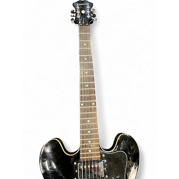 Used 2002 Epiphone ES335 Dot Ebony Hollow Body Electric Guitar