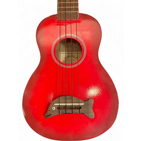 Used Makala Dolphin Ukulele Candy Red Burst Ukulele