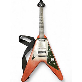 Used Gibson Flying V Crescent Moon Natural Solid Body Electric Guitar