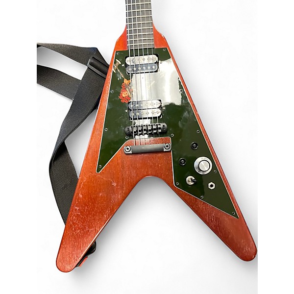 Used Gibson Flying V Crescent Moon Natural Solid Body Electric Guitar