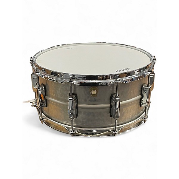 Used Ludwig 14X6.5 LA405K Hammered Acrophonic Raw Aluminum Drum