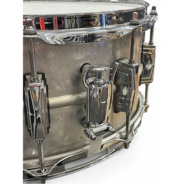 Used Ludwig 14X6.5 LA405K Hammered Acrophonic Raw Aluminum Drum
