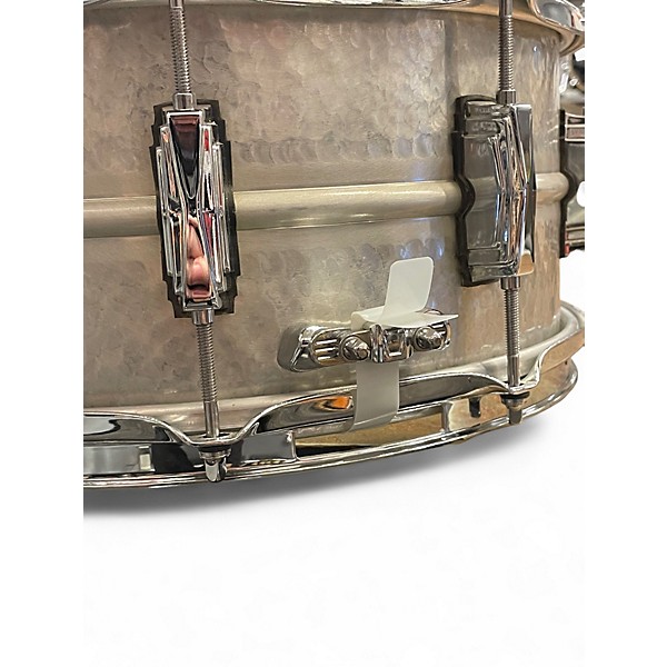 Used Ludwig 14X6.5 LA405K Hammered Acrophonic Raw Aluminum Drum