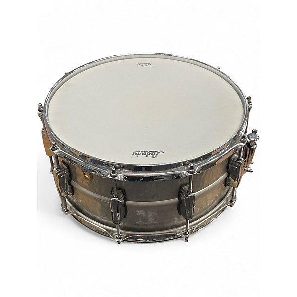 Used Ludwig 14X6.5 LA405K Hammered Acrophonic Raw Aluminum Drum