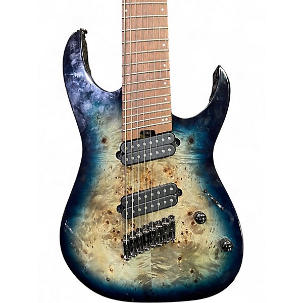 Used Ibanez RGMS8PB Blue Solid Body Electric Guitar