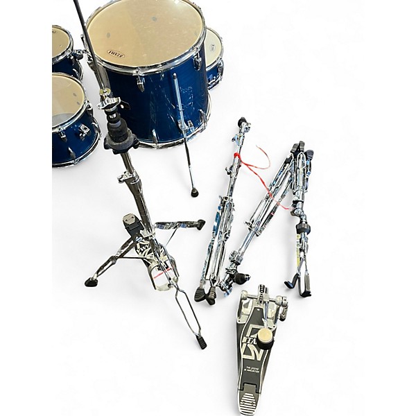 Used TAMA 5 Piece imperial star set hairline blue Drum Kit