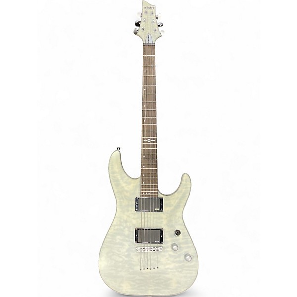 Used Schecter Guitar Research C1 Platinum transparent white satin Solid Body Electric Guitar