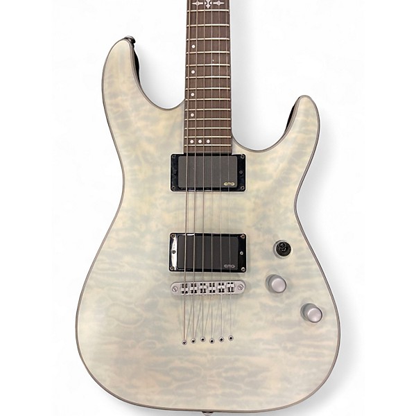 Used Schecter Guitar Research C1 Platinum transparent white satin Solid Body Electric Guitar