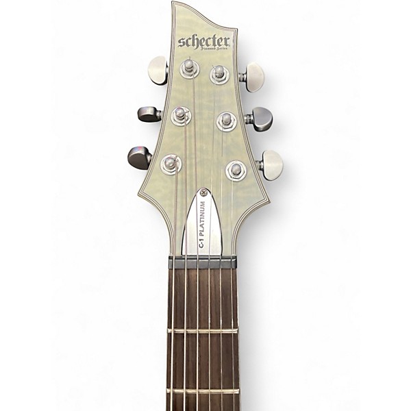 Used Schecter Guitar Research C1 Platinum transparent white satin Solid Body Electric Guitar
