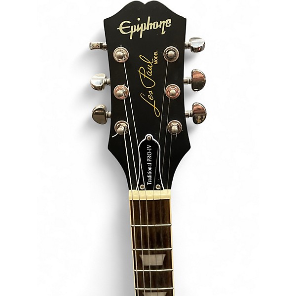 Used Epiphone Les Paul Traditional Pro IV Black Solid Body Electric Guitar