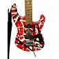 Used EVH Striped Series Frankie Red with Black and White Stripes Solid Body Electric Guitar