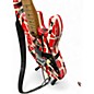 Used EVH Striped Series Frankie Red with Black and White Stripes Solid Body Electric Guitar