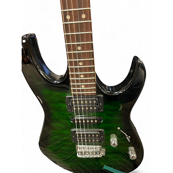 Used Ibanez Ibanez GRX70QA GIO RX Transparent Green Burst Solid Body Electric Guitar