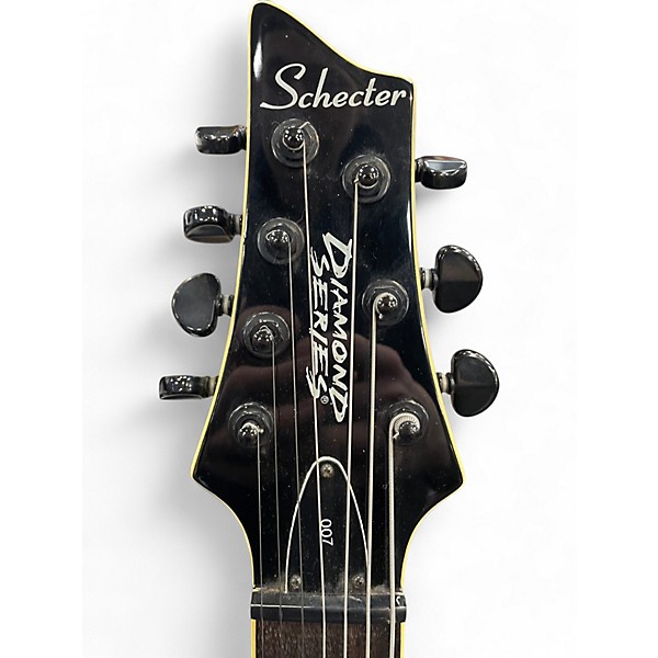 Used 1999 Schecter Guitar Research 007 Elite Left Handed Translucent Black Solid Body Electric Guitar