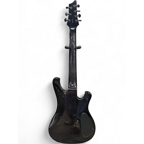 Used 1999 Schecter Guitar Research 007 Elite Left Handed Translucent Black Solid Body Electric Guitar