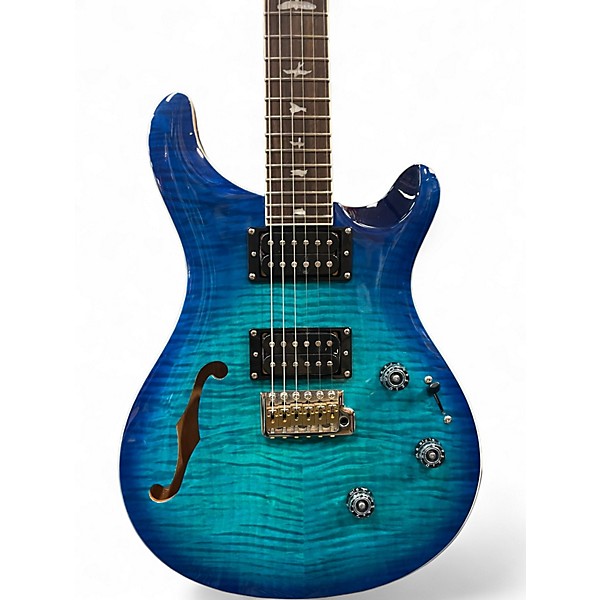 Used PRS Se Custom 24 Piezo Semi-Hollow Lake Blue Hollow Body Electric Guitar