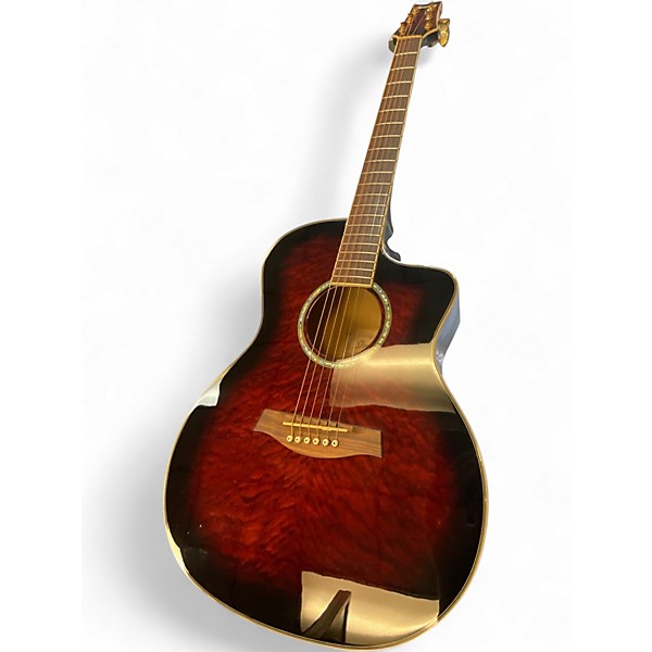 Used Ibanez AC300E red Acoustic Electric Guitar