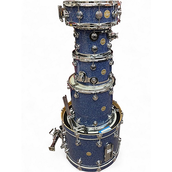 Used DW 5 Piece Collectors Series Blue Broken Glass Drum Kit