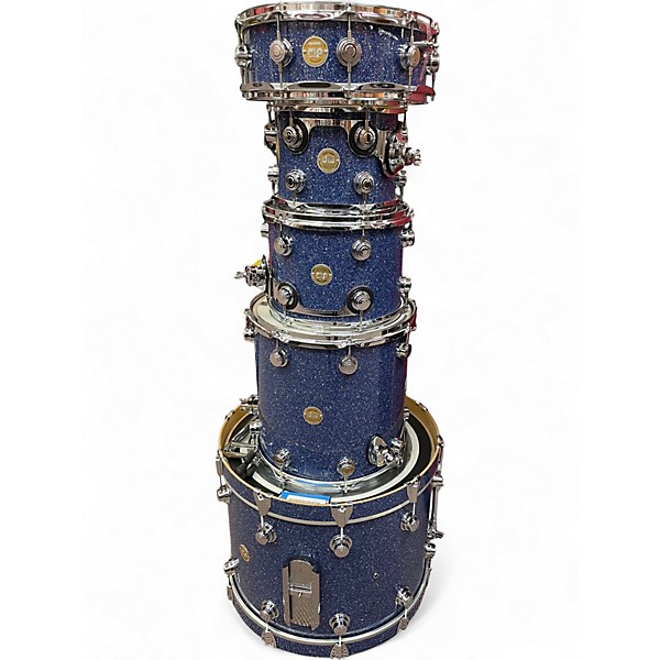 Used DW 5 Piece Collectors Series Blue Broken Glass Drum Kit