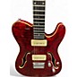 Used Harley Benton TE 90 QM Trans Red Hollow Body Electric Guitar