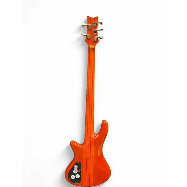 Used Schecter Guitar Research Stiletto Elite 5 String Trans Orange Electric Bass Guitar
