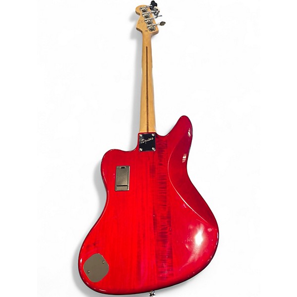 Used Squier Jaguar Bass Candy Apple Red Electric Bass Guitar