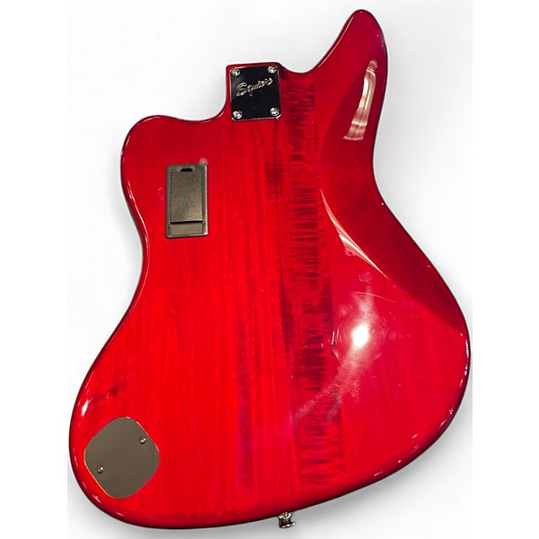 Used Squier Jaguar Bass Candy Apple Red Electric Bass Guitar