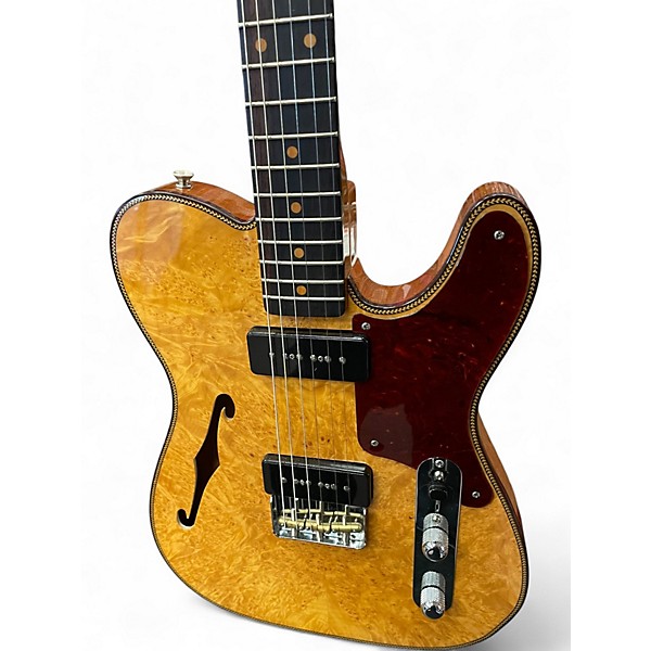 Used Fender artisan dual P90 Maple-burl Natural Solid Body Electric Guitar