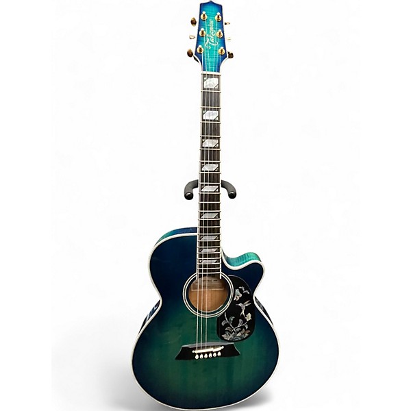 Used Takamine TSP178AC Trans Blue Burst Acoustic Electric Guitar