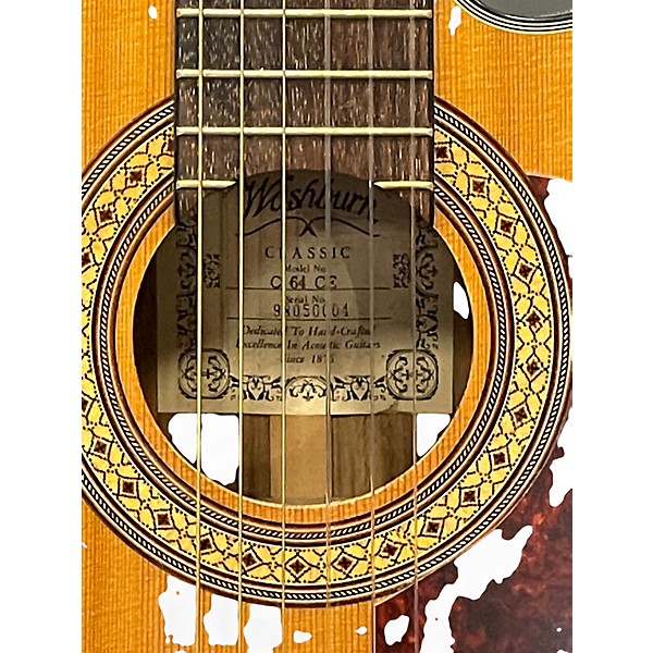 Used Washburn C 64 CE Natural Classical Acoustic Electric Guitar