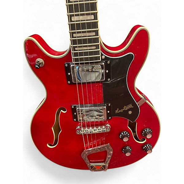 Used Hagstrom Alvar Cherry Hollow Body Electric Guitar