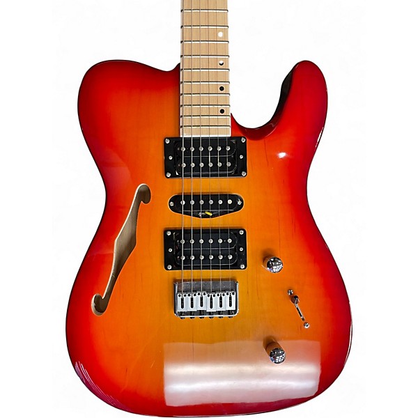 Used Bootlegger RYE Cherry Sunburst Hollow Body Electric Guitar