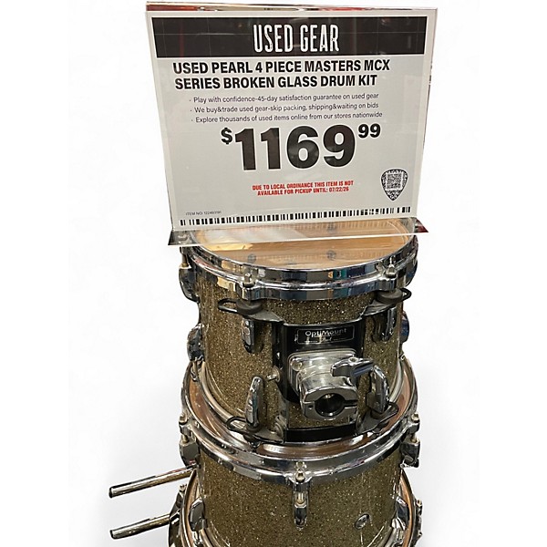 Used Pearl 4 Piece Masters MCX Series Broken Glass Drum Kit