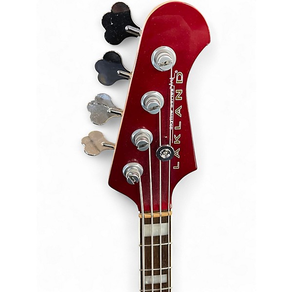 Used Lakland 44-02 Skyline Series Candy Apple Red Electric Bass Guitar