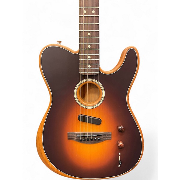 Used Fender Acoustasonic Player Telecaster Shadow Burst Acoustic Electric Guitar