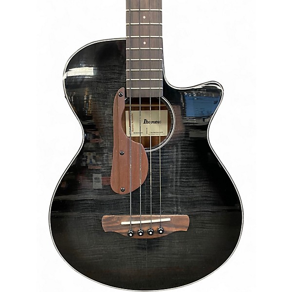 Used Ibanez AEGB25E Transparent Black Sunburst Acoustic Bass Guitar