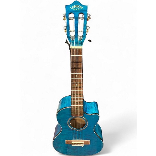 Used Lanikai QM-BLCET Blue Quilt Ukulele