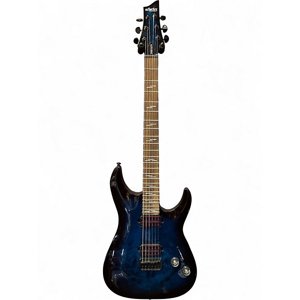 Used Schecter Guitar Research omen elite Blue Burst Solid Body Electric Guitar