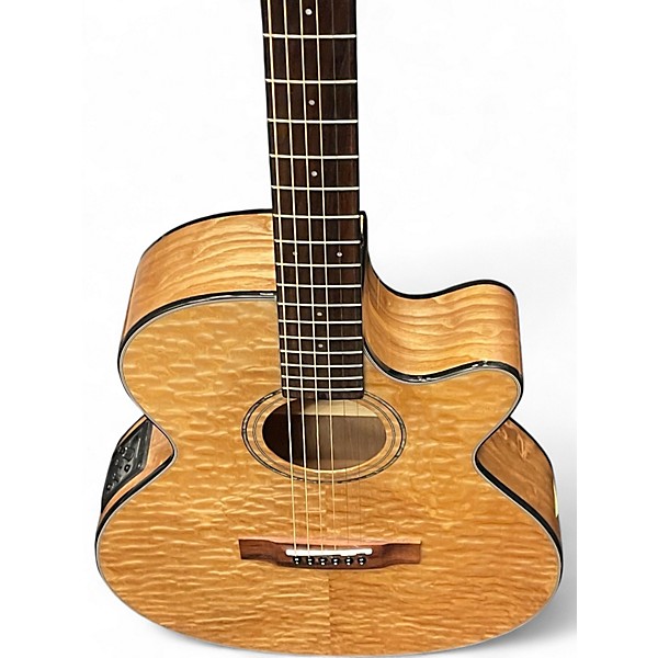 Used Mitchell MX430QAB Natural Acoustic Electric Guitar
